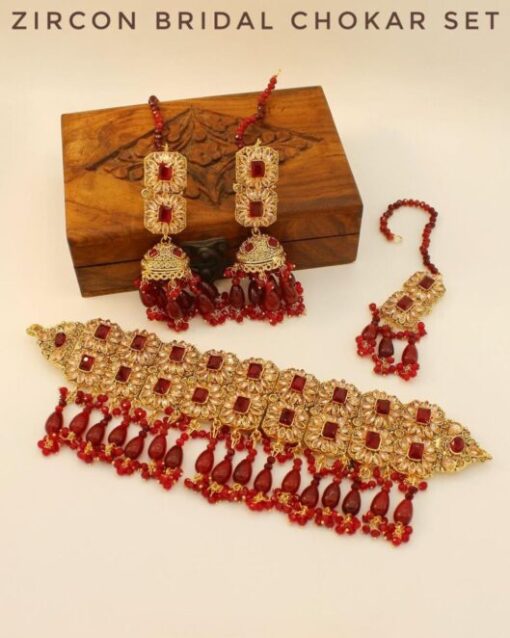 Zircon Bridal Chokar Set For Girl's